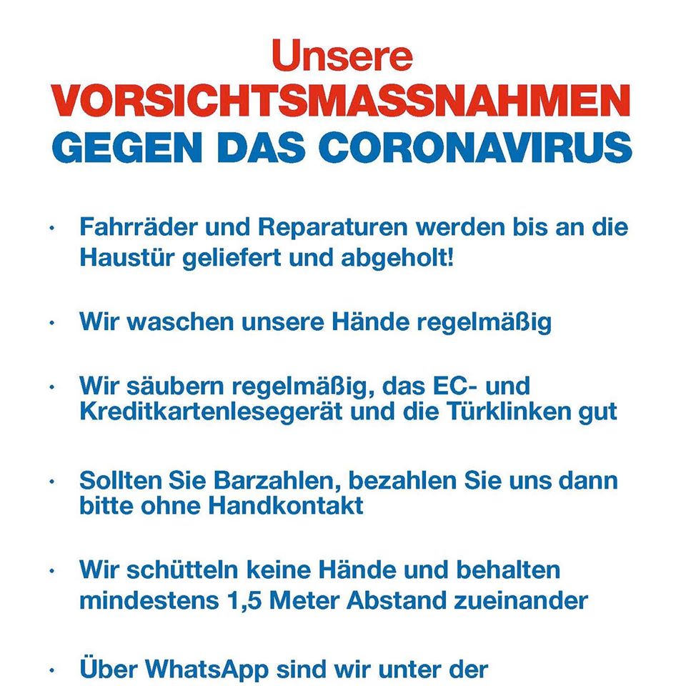 Unsere Maßnahmen gegen Das Corona Virus